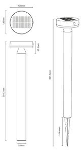 Lampă LED solară Zuma Line PT33613 CARLI LED/4,5W/2000 mAh IP44 negru