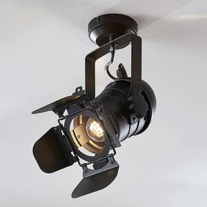 Lindby spot de plafon Tilen, 1 bec, negru, metal, 38cm, reglabil, Negru, Camera de zi / sufragerie, Metal