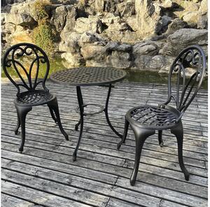 Set mobilier grădină/terasă Arthur aluminiu 2 locuri 3 piese negru