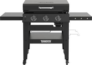 Grătar pe gaz Tenneker Plandor TG3 3 arzătoare 13,19 kW suprafața de gătire 83x153x 68,5 cm incl. mese laterale, tavă de colectare grăsime, suport tacâmuri, placă plancha din fontă emailată