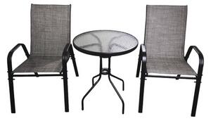 Set mobilier grădină/terasă 2 locuri 3 piese negru/maro