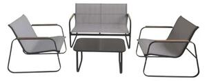 Set mobilier grădină/terasă 4 locuri 4 piese gri antracit