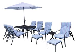 Set mobilier grădină/terasă Carter 8 locuri 10 piese albastru
