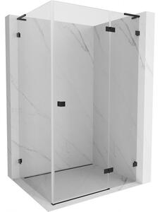 Cabină de duș Mexen Lunar L, cu balamale pe dreapta 85 x 90 cm, sticlă transparentă, profil negru, 834L-085-090-70-00-P