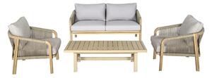 Set mobilier grădină/terasă 4 locuri 4 piese gri/maro