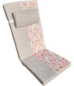 Pernă pentru scaun cu tetieră Ginko 116x48x5 cm bej