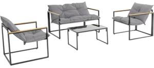 Set mobilier grădină/terasă 4 piese 4 locuri gri