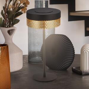 Briloner Lampă de masă cu baterie Booha, negru, metal, IP44, dimabilă, reglabil, Negru, Metal, Modern