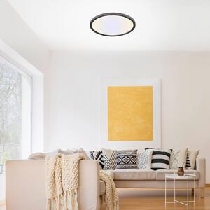 JUST LIGHT. GmbH Plafonieră LED Flat CCT, Ø 40 cm, negru, reglabil, Negru, Bucătărie, Plastic, Modern