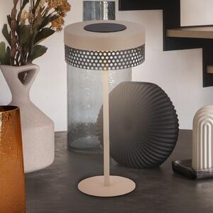 Briloner Lampa de masă cu baterie Booha, bej, metal, IP44, dimabilă, reglabil, Bej, Metal, Modern