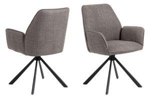 Scaun de dining pivotant Glenda gri deschis