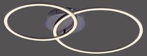 JUST LIGHT. GmbH Ivanka Plafonieră LED, două inele, negru, reglabil, Negru, dormitor, Metal, Modern