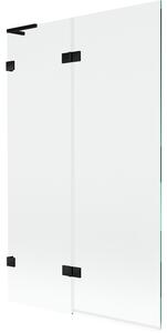 Mexen Lunar L, paravan de cadă cu 2 aripi stânga 110 x 150 cm, sticlă transparentă, negru mat, 897L-110-100-70-00-L