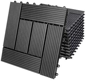 Deuba Plăci WPC - set de 11 bucăți, mozaic de 30x30 cm - antracit
