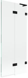 Mexen Lunar L, paravan de baie cu 2 aripi dreapta 80 x 150 cm, sticlă transparentă, negru mat, 897L-080-100-70-00-P