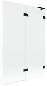 Mexen Lunar L, paravan de cadă cu 2 aripi, dreapta, 120 x 150 cm, sticlă transparentă, negru mat, 897L-120-100-70-00-P