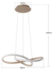 Brilagi - Lustru LED dimmabil pe cablu INFINITY LED/55W/230V 50x50 cm bej + telecomandă