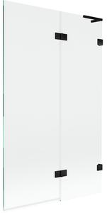 Mexen Lunar L, paravan de baie cu 2 aripi dreapta 110 x 150 cm, sticlă transparentă, negru mat, 897L-110-100-70-00-P