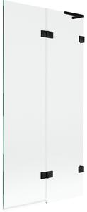 Mexen Lunar L, paravan de cadă cu 2 aripi dreapta 90 x 150 cm, sticlă transparentă, negru mat, 897L-090-100-70-00-P