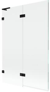 Mexen Lunar L, paravan de cadă cu 2 aripi stânga 120 x 150 cm, sticlă transparentă, negru mat, 897L-120-100-70-00-L