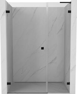 Ușă de duș Mexen Lunar-B, L cu balamale pe stânga, 145 cm, sticlă transparentă, profil negru, 832SL-145-050-70-00-L
