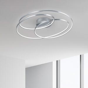 Trio Lighting Plafonieră LED Gale, 80 cm, nichel mat, reglabil, Gri, Camera de zi / sufragerie, Metal, Modern
