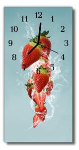 Ceas de perete din sticla vertical Strawberry bucătărie culoare