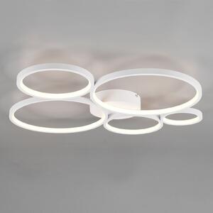 Trio Lighting Plafonieră LED Rondo, alb mat, reglabil, Alb, Camera de zi / sufragerie, Metal, Modern