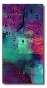 Ceas de perete din sticla vertical Linii de culoare abstract