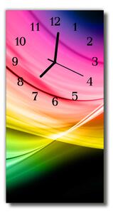 Ceas de perete din sticla vertical Valuri de artă abstractă culoare