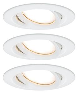 Paulmann Nova Plus 3 spoturi LED rotunde albe, reglabil, Alb, Hol, Metal, Modern, Corpuri de iluminat încastrate rotunde