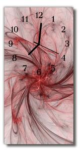 Ceas de perete din sticla vertical Art abstracție roșu