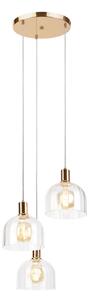 Candelabru suspendat pe cablu VIVE 3xE27/15W/230V auriu
