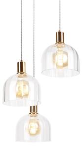 Candelabru suspendat pe cablu VIVE 3xE27/15W/230V auriu