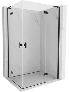 Cabină de duș Mexen Mist-H L Duo cu 2 aripi 80 x 120 cm, sticlă transparentă, profil negru, 8A5L-080L-120P-70-00