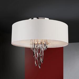 Schuller Valencia Plafonieră LED Domo, textil și crom, Alb, Camera de zi / sufragerie, Metal, Design