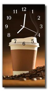 Ceas de perete din sticla vertical Cupa bucătărie bronz