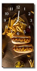 Ceas de perete din sticla vertical Bucătărie de culoare fast food