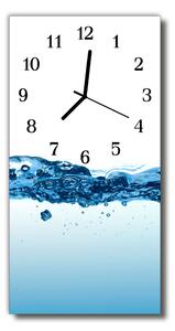 Ceas de perete din sticla vertical Natura blue water