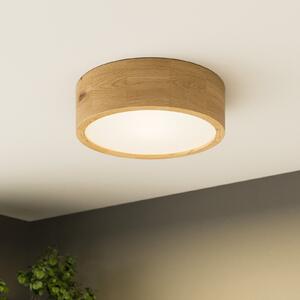 Envostar Kerio plafonieră, Ø 27 cm, stejar natural, reglabil, Lemn, Camera de zi / sufragerie, Lemn, Modern
