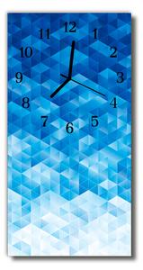 Ceas de perete din sticla vertical Arta grafica abstractizare albastru