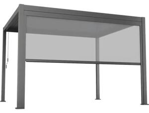 Pergolă bioclimatică Mirador Classic cu acoperiș din lamele cu deschidere 392,7x301,2x250 cm antracit incl. jaluzea umbrire