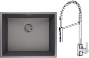 Set chiuveta din otel Oltens Stalvask 71101300, baterie bucătărie Oltens Duf 35203100