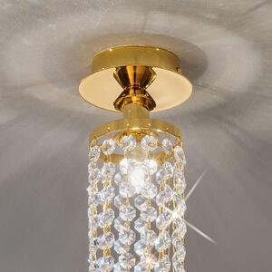 KOLARZ Charleston plafonieră cristal, Ø 10cm, reglabil, Auriu / Alamă, Camera de zi / sufragerie, Metal