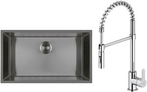 Set chiuveta din otel Oltens Stalvask 71102300, baterie bucătărie Oltens Duf 35203100