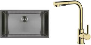 Set chiuveta din otel Oltens Stalvask 71102300, baterie bucătărie Oltens Myvat 35205800