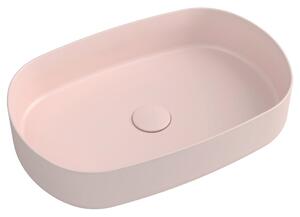 Isvea Isvea, chiuveta de blat ceramica INFINITY OVAL, 55x36cm, roz somon, 10NF65055-2S