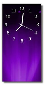Ceas de perete din sticla vertical Model art violet