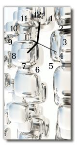 Ceas de perete din sticla vertical Argint art bone
