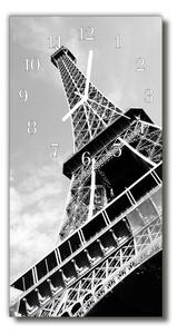 Ceas de perete din sticla vertical Oraș turnul eiffel gri